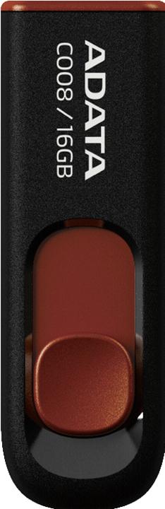 Actual product image Adata USB 2.0 Stick C008 Black/Red 16GB (16 GB, USB-A)