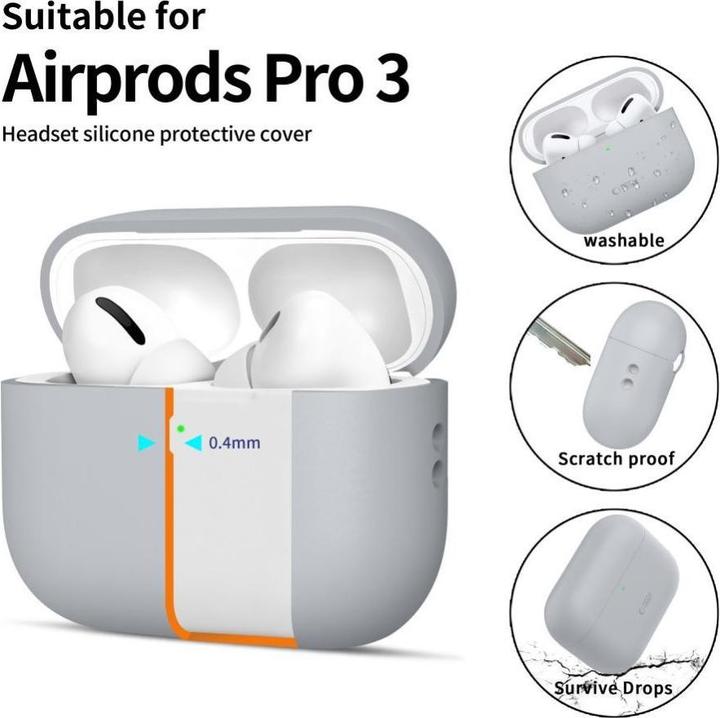 Actual product image Tech-Protect Silikon Apple Airpods Pro 3 Stift Grau (Headphone sleeve)