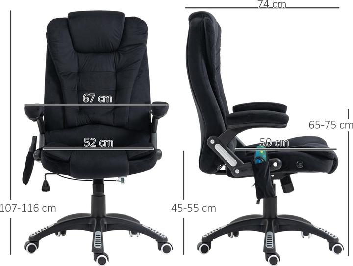 Produktbild Vinsetto Massage-Bürostuhl (46 - 56 cm)