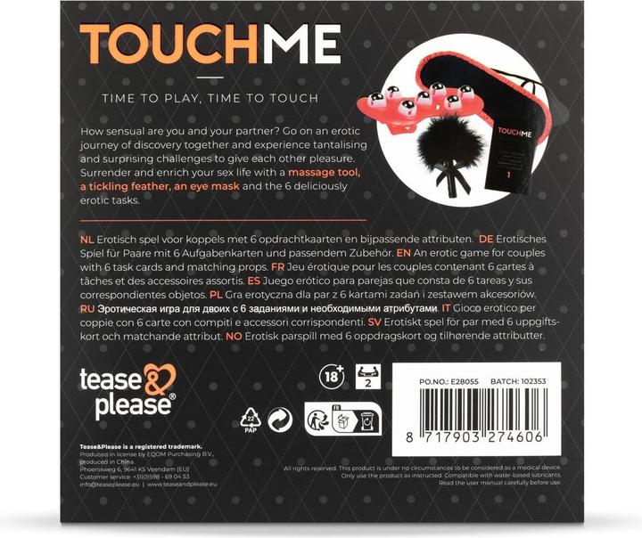 Actual product image tease & please Time to Play, Time to Touch (Game of skill, German, Spanish, French, Norwegian, Polish, Russian, Danish, Swedish, Italian, English)