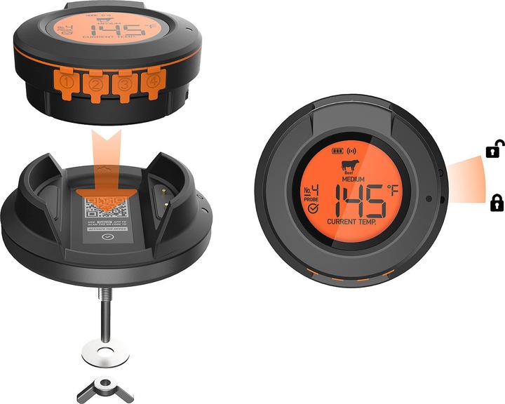 Produktbild Rosenstein & Söhne Smartes Digital-Grill-Thermometer zum umrüsten