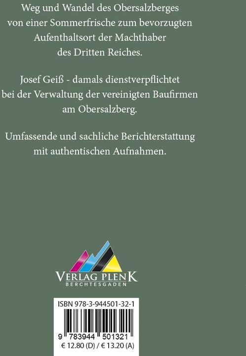 Produktbild Josef Geiss - Obersalzberg (Deutsch, Verlag Plenk Berchtesgaden GmbH & Co. KG, 2016)