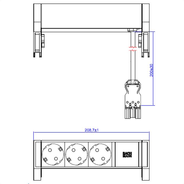 Actual product image Bachmann 902.3205 (3x, CEE 7/3)