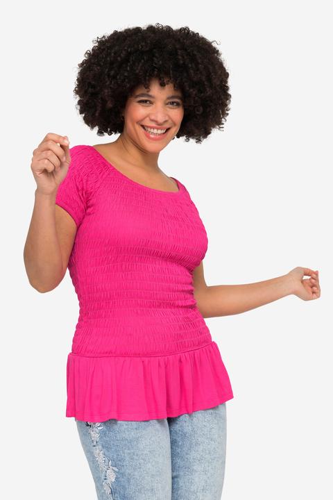 Produktbild Angel of Style Top, Slim Fit, elastisch gesmokt, Halbarm, Volant (48)