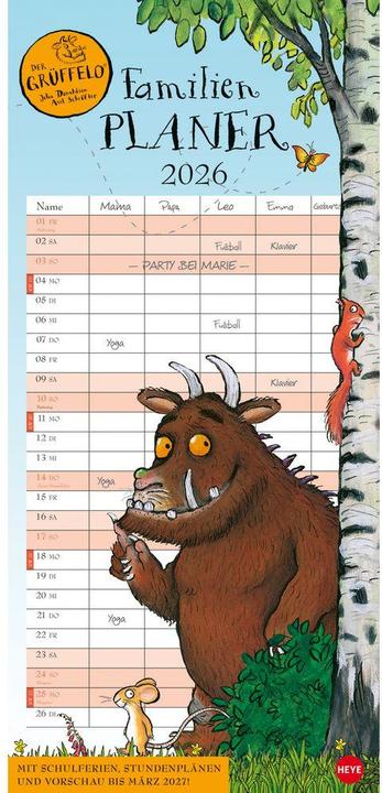 Produktbild Der Grüffelo Familienplaner 2026 (A3)