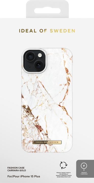 Produktbild iDeal Of Sweden iPhone 15 Plus Magsafe Case, Carrara Gold (Apple iPhone 15 Plus)