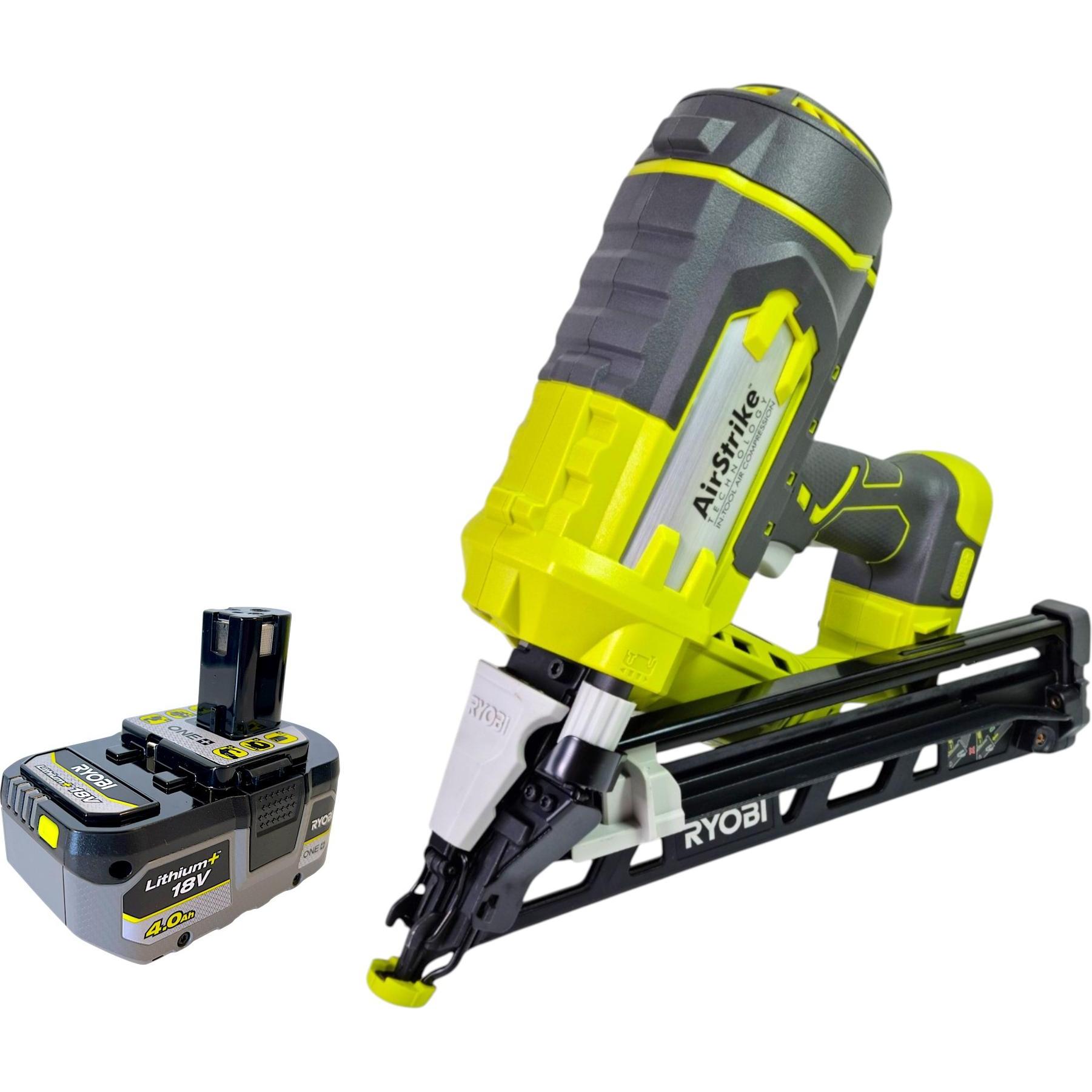 Ryobi, Graffettatrice + Pistola sparachiodi, R15GN18-0 Akku Nagler 18 V 24 - 64 mm + 1x Akku 4,0 Ah - ohne Ladegerät