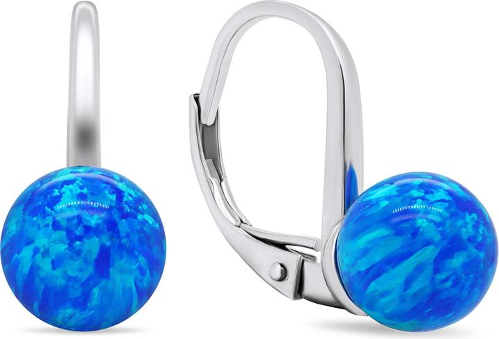 Brilio Silver - Charming silver earrings with synthetic opals EA681WB