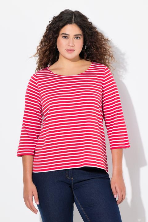 Immagine prodotto Ulla Popken Maglia classica con righe, scollo rotondo e maniche a 3/4 (42, 44)