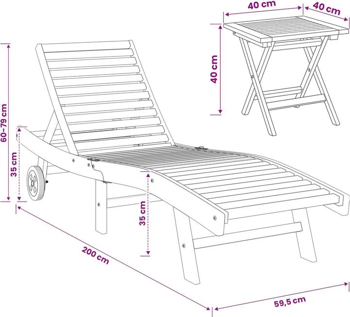 Produktbild vidaXL Sonnenliege