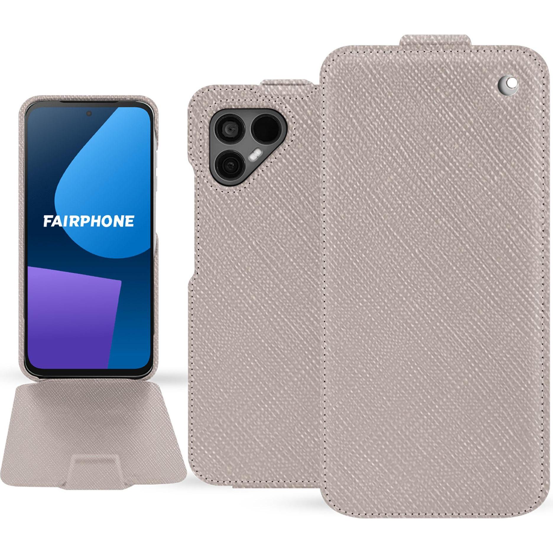 Noreve Lederschutzhülle vertikal (OnePlus 5), Smartphone Hülle, Beige