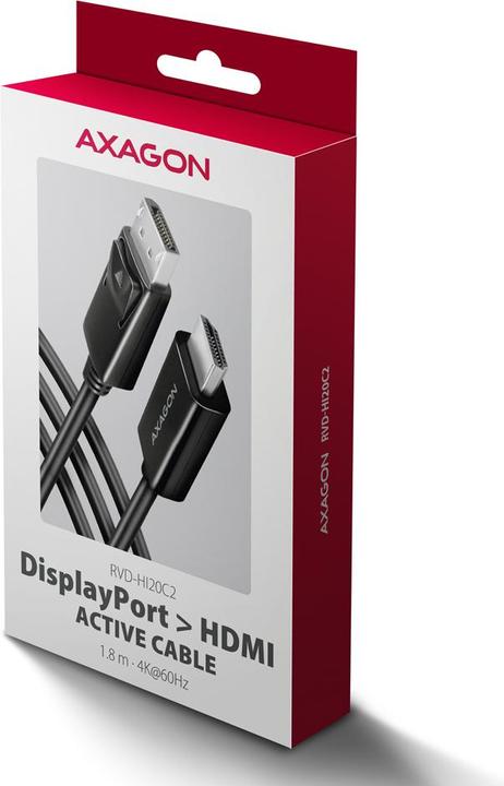 Actual product image Axagon RVD-HI20C2 DP > HDMI cable 1.8 m, 4K/60Hz (1.80 m)