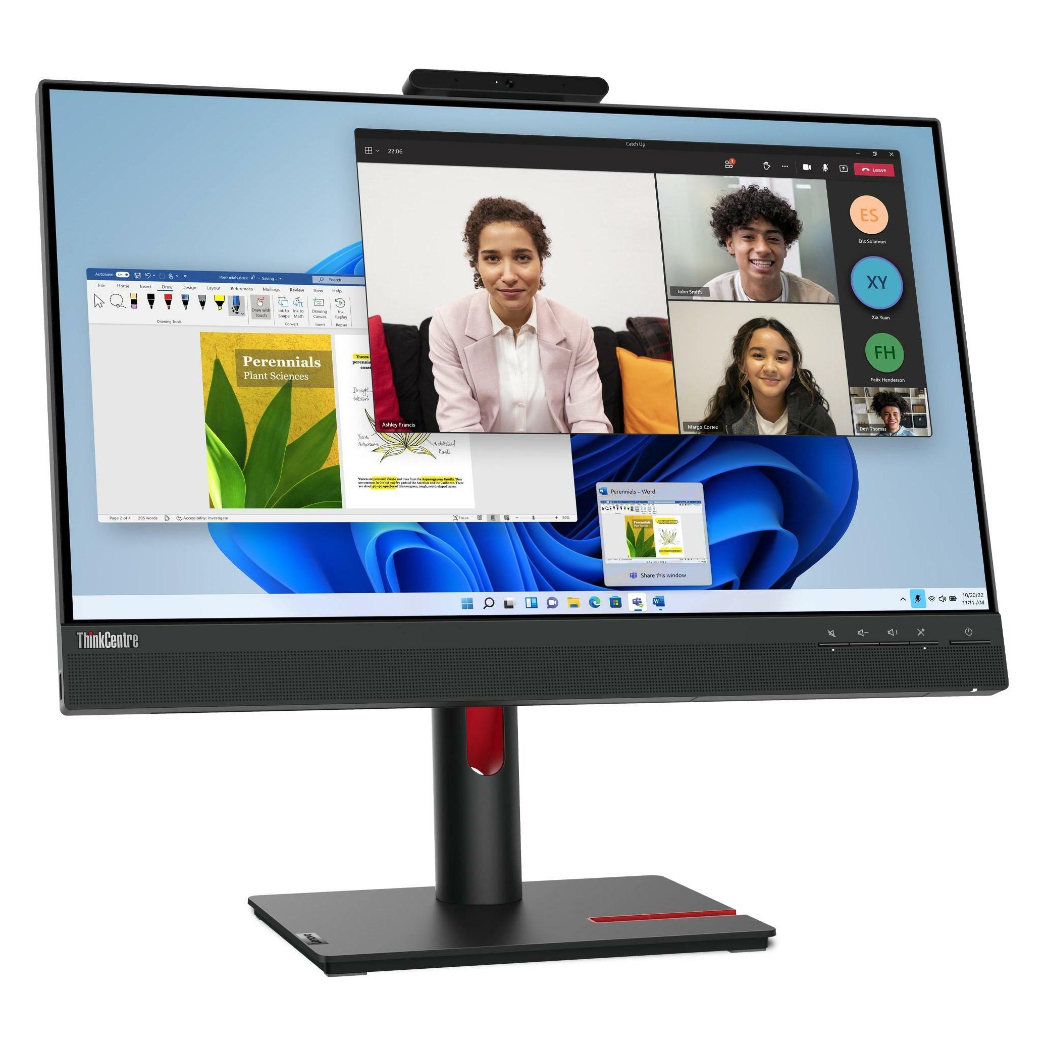 Lenovo ThinkCentre Tiny-in-One 24 Gen 5 (1920 x 1080 Pixel, 23.80"), Monitor, Schwarz