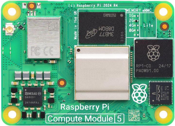 Produktbild Raspberry Pi Compute Modul 5 CM5016032 16 GB RAM 32 eMMC 4 x 2.4 GHz
