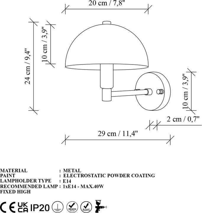 Actual product image Opviq Togg Wall Lamp (E14)