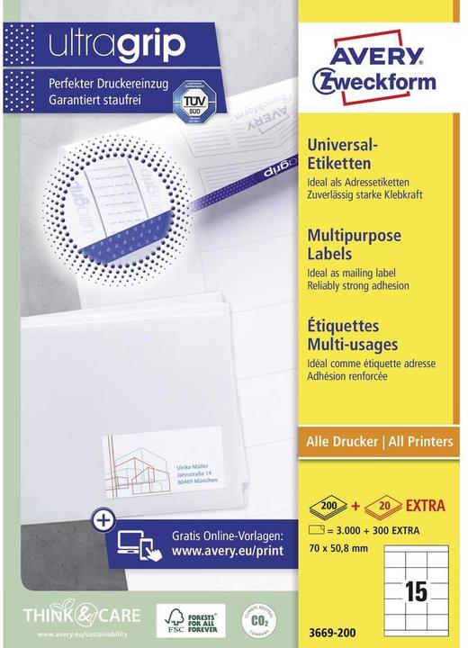 Actual product image Avery Universal Labels