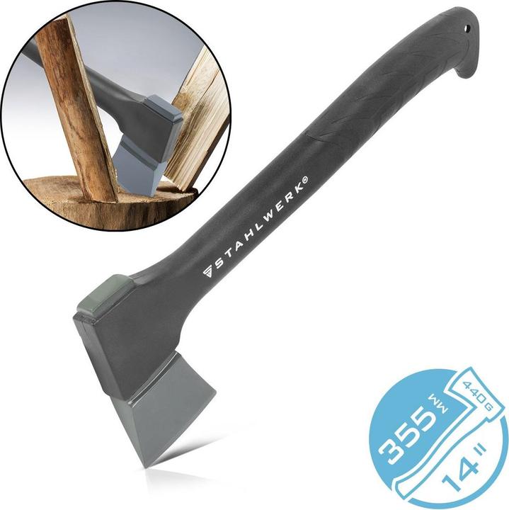 Actual product image Stahlwerk Axe Ca-355 St 355 mm Forestry Axe Made Of Carbon Steel With Fibreglass Handle