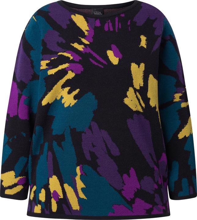 Produktbild Ulla Popken Pullover, Jacquardmuster, U-Boot-Ausschnitt, Langarm (62)