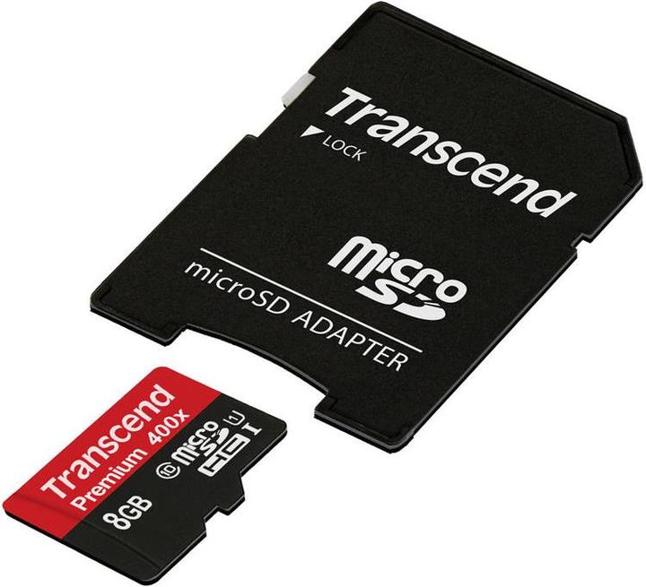 Productafbeelding Transcend microSDHC Premium (8 GB, microSDHC, U1, UHS-I)