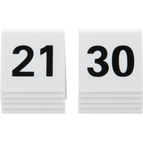 Securit Tischnummernset 21 - 30, weiá, Acryl (TN-21-30-WT)