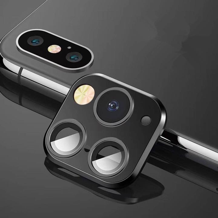 Produktbild Avizar Apple iPhone 11 Pro schwarzer Fake Kamera Aufkleber für die Rückkamera aus Glas (1 Stück, Apple iPhone XS Max)