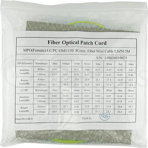 Produktbild BlueOptics EMC CBL-MPO12-4LC-SMF-5M kompatibles MPO-4xLC Singlemode Patchkabel 5 Meter (5 m)