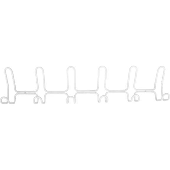 Home It, Appendiabiti + Appendiabiti da parete, Wieszak z 6 haczykami, Ø6 mm x 59,2 x 5,3 x 13,2 cm, biały