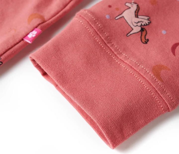 Produktbild vidaXL Kinderpyjama mit Langen Ärmeln Altrosa 128,Material: 95 (128)