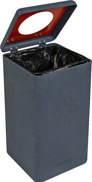 Immagine prodotto ReinigungsBerater Sistema di raccolta differenziata BrickBin, bidone di plastica grigio arancione da 65 L con porta (65 l)