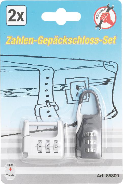 Produktbild BGS Zahlen-Gepäckschloss-Satz 2-tlg.