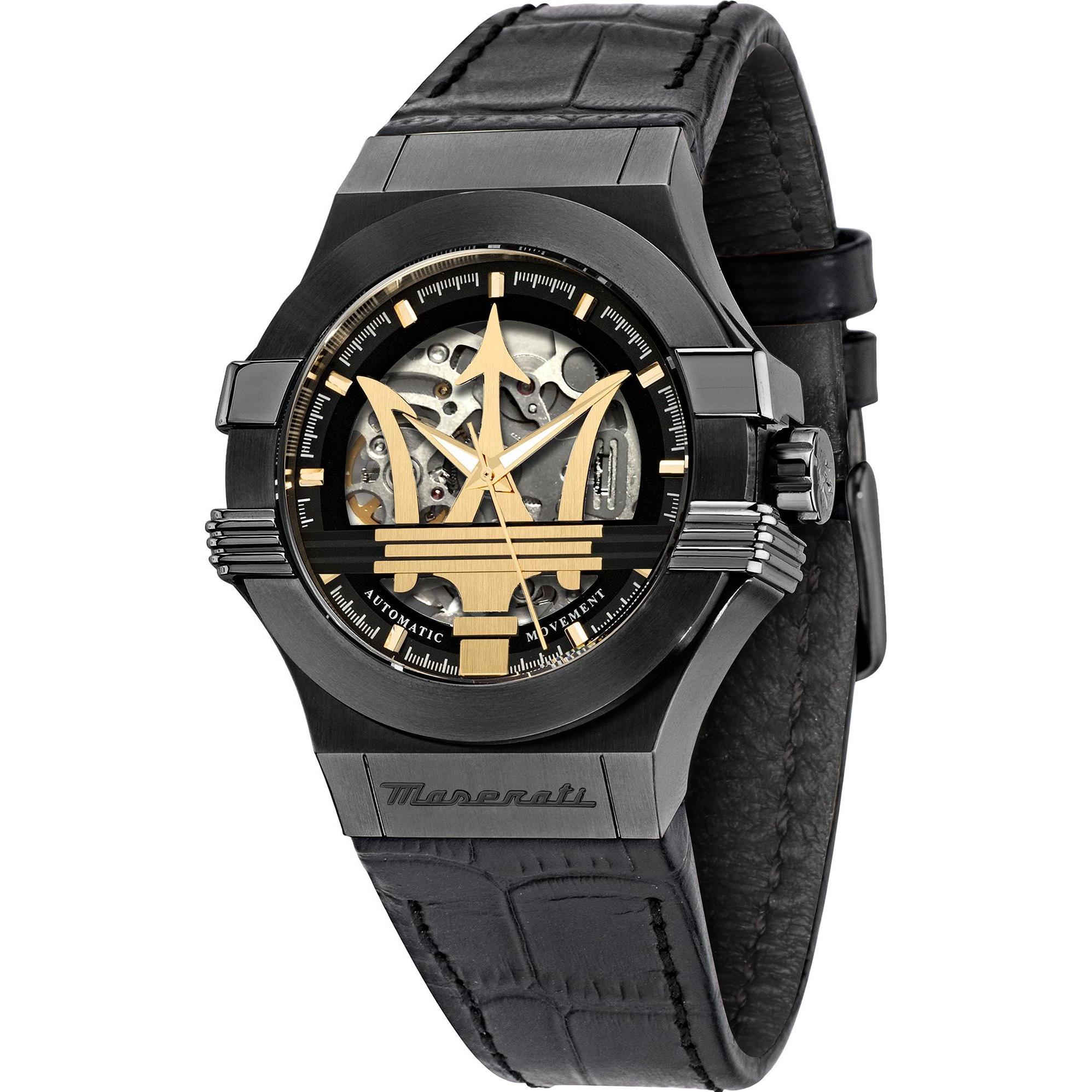 Maserati, Armbanduhr, Potenza, Schwarz, (Analoguhr, 42 mm)