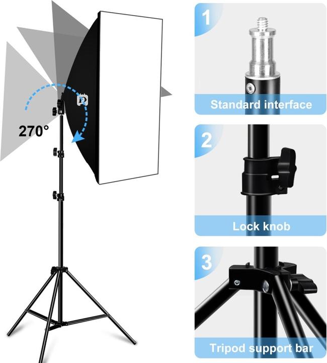 Image du produit Puluz Softbox lumière continue avec trépied (Boîte à lumière)