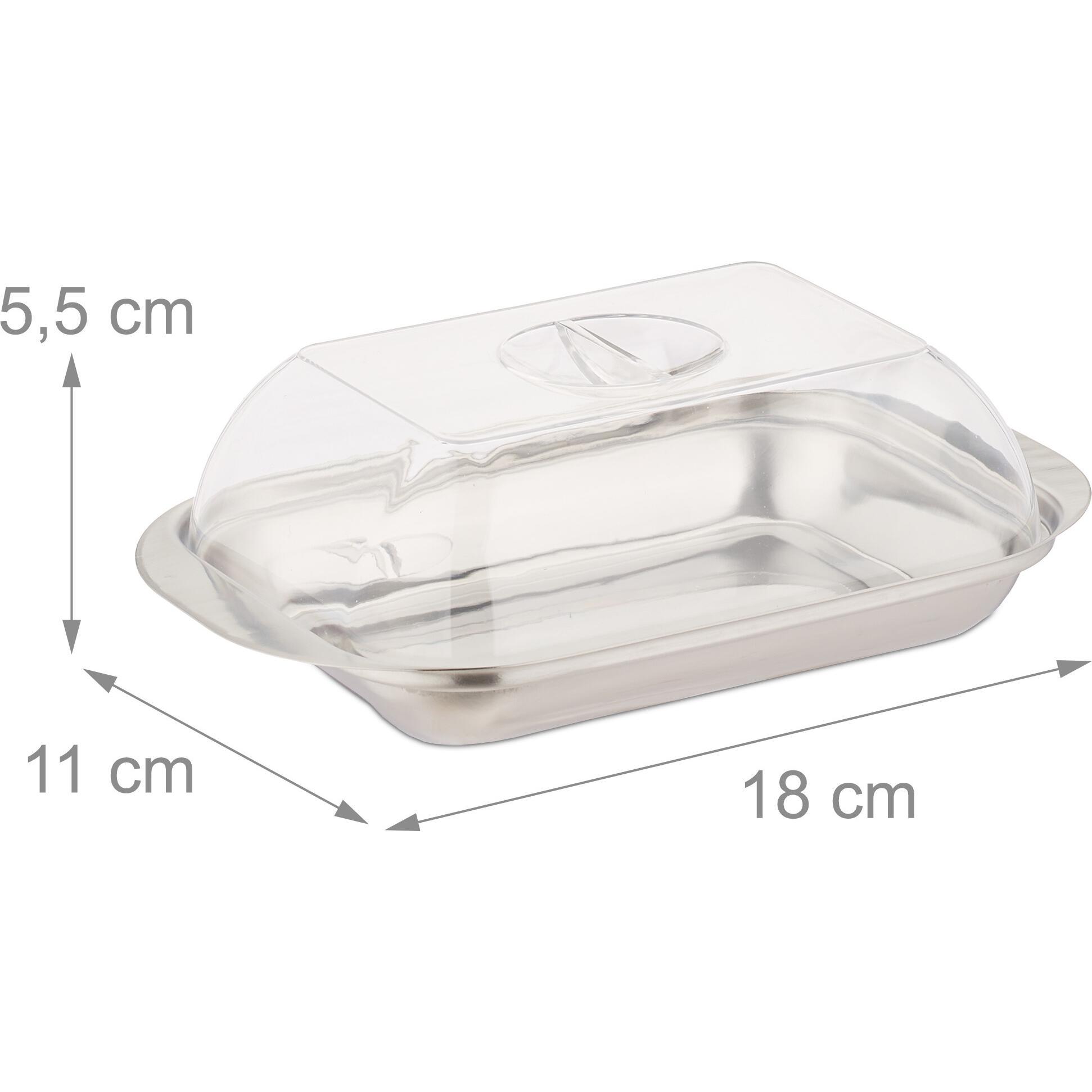 Thumbnail - Relaxdays Butterdose, Vorratsbehälter, Silber