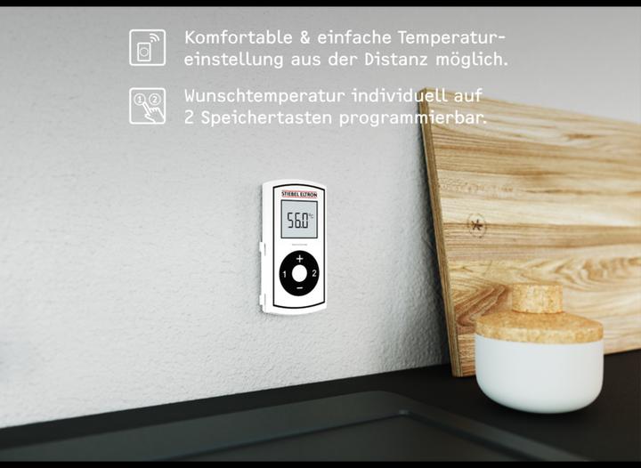 Image du produit Stiebel Eltron DCE 11/13 RC Chauffe-eau électronique compact avec télécommande pour la cuisine, sous évier, VDE