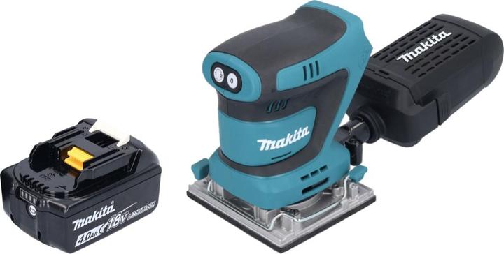 Produktbild Makita DBO 484 M1 Akku Schwingschleifer 18 V 112 x 102 mm + 1x Akku 4,0 Ah - ohne Ladegerät (Schwingschleifer, 210 W)