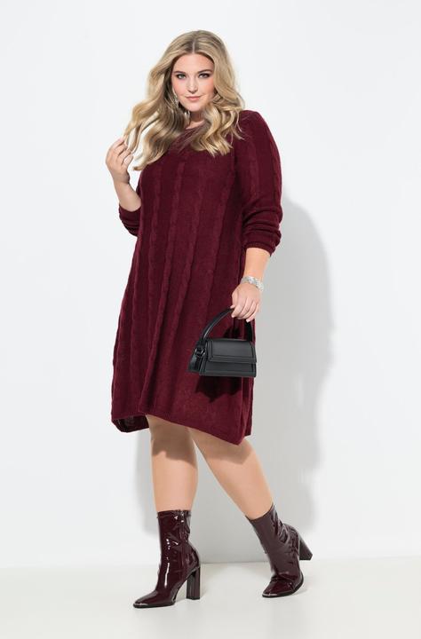 Produktbild Miamoda Strickkleid, A-Linie, Zopfmuster, Langarm (60)