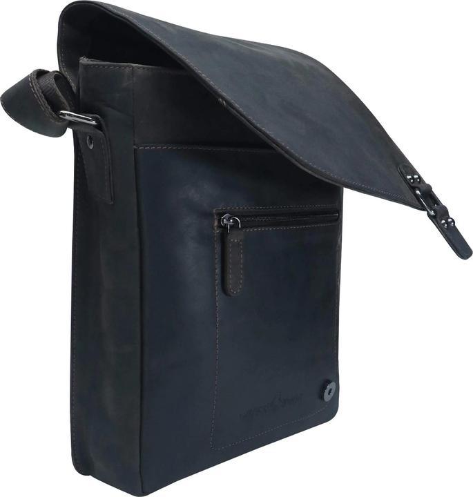 Actual product image Greenwood Herrentasche Echtleder 15 Zoll Hedwig Vintage Look Braun No.19