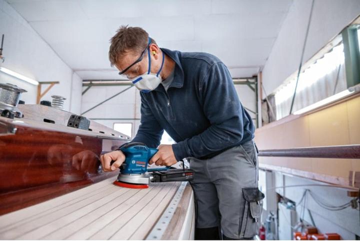 Produktbild Bosch Professional Exzenterschleifer GEX 34-150, Schleifteller, 1 x Pap.staub-btl., 1 x Absaugad. (Exzenterschleifer, 340 W)