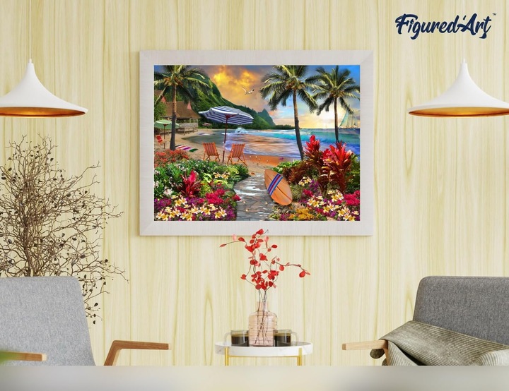 Image du produit Figured'Art Peinture par numéros - Palmier sur la plage