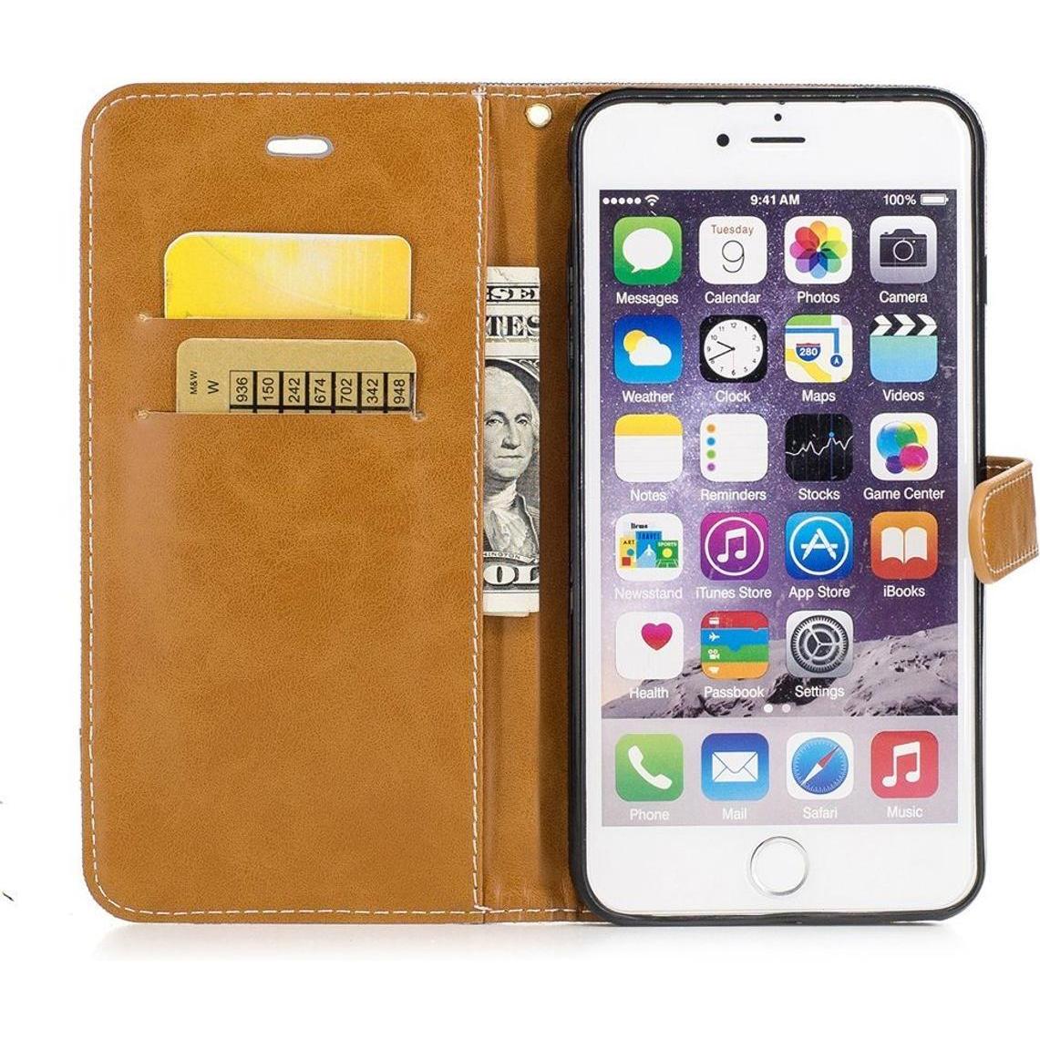 König Design Hülle Handy Schutz für Apple iPhone 6 / 6s Case Cover Tasche Wallet Etui Bumper (Apple iPhone 6), Smartphon...