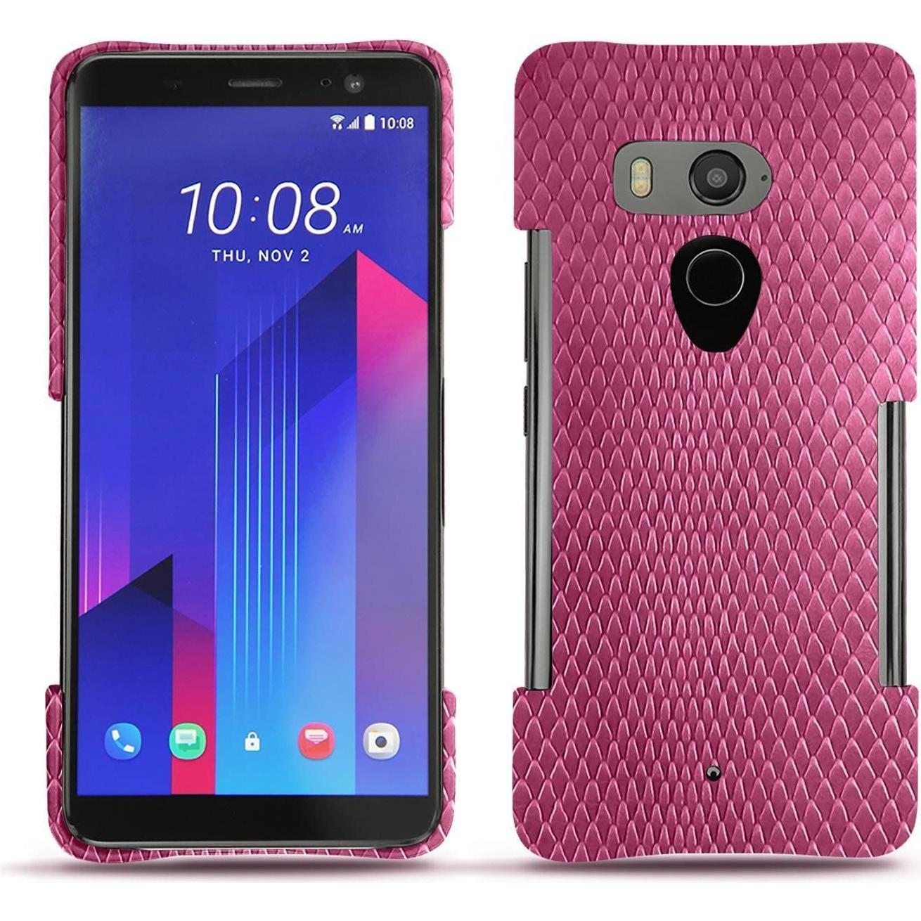 Thumbnail - Noreve Lederschutzhülle (HTC U11+), Smartphone Hülle, Rosa