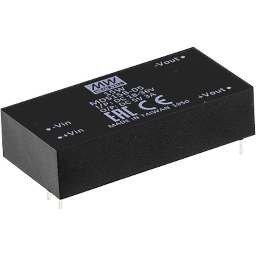 MeanWell, Spannungswandler, Mean Well MDS15B-05 DC/DC-Wandler 24 V 5 V 3 A 15 W Anzahl Ausgänge: 1 x Inhalt