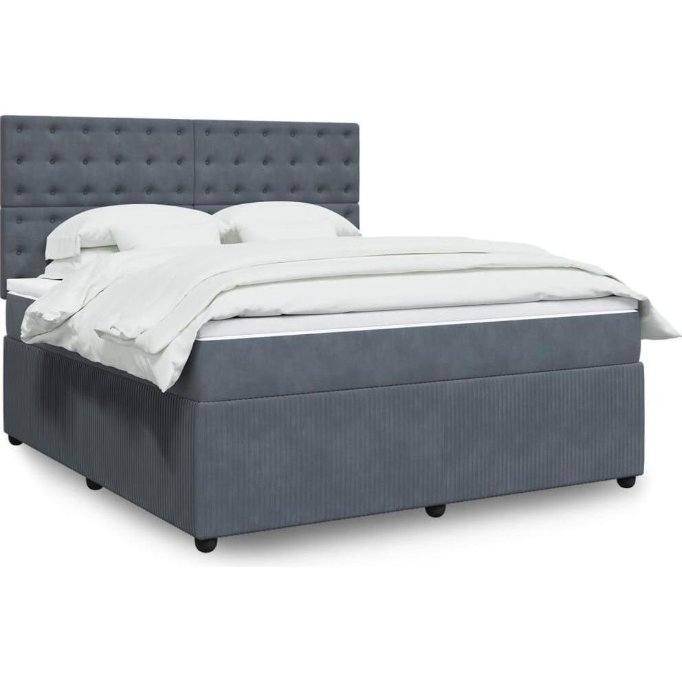 VidaXL, Bett, Bo x springbett mit Matratze 180 x 200 cm Samt (180 x 200 cm)