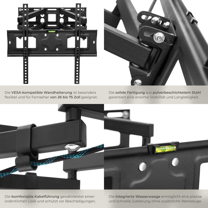 Actual product image tectake TV wall mount (Wall, 100 kg, 26" - 55")