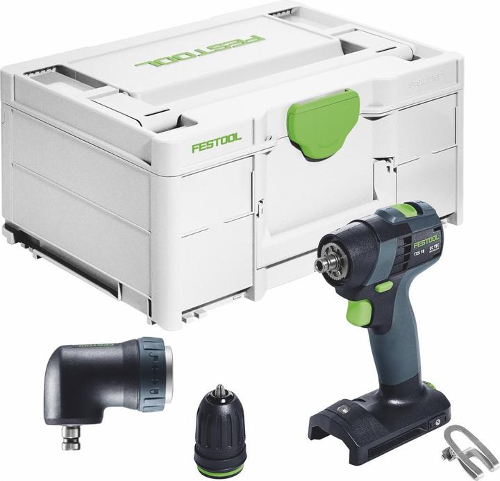 Actual product image Festool TXS 18-Basic cordless drill driver 18 V 40 Nm brushless + angle attachment + systainer - without (Drill driver)