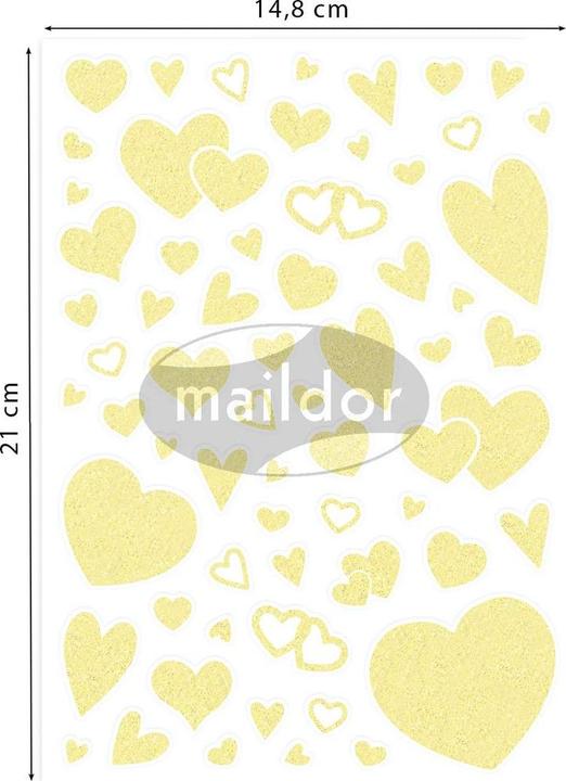 Produktbild My Mandarine Motivsticker Phospho Herzen 2 Bögen, 126 Sticker