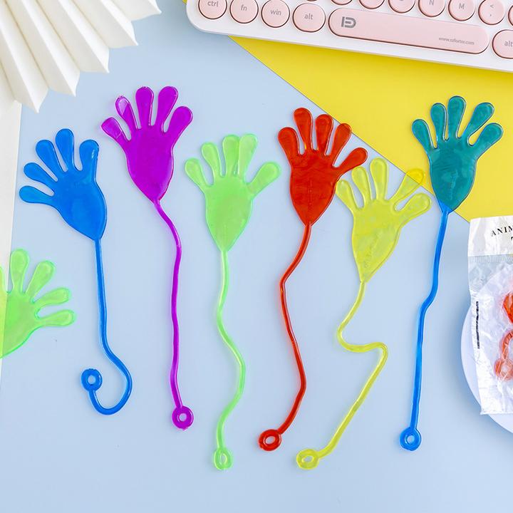 Actual product image I Am Creative Klatschhand Spielzeug 12er Set Klebe Glibber Fensterläufer für Kinder Geburtstag