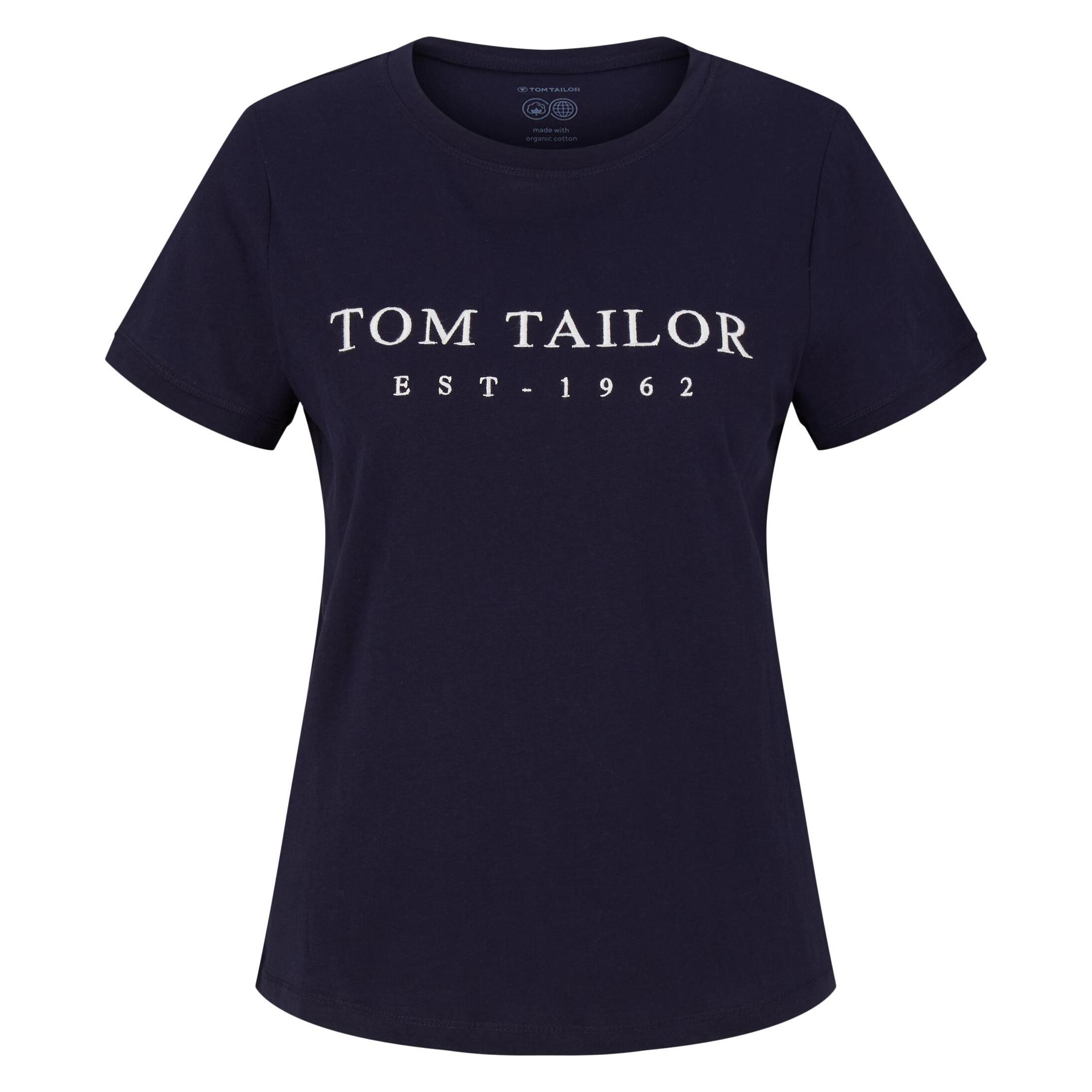 Tom Tailor, Damen, Shirts, T-Shirt Mit Stickerei, Blau, (S)
