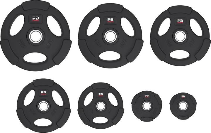 Produktbild Perform Better 3-Griff Hantelscheibe gummiert Schwarz (Stk) (1 x 10 kg)