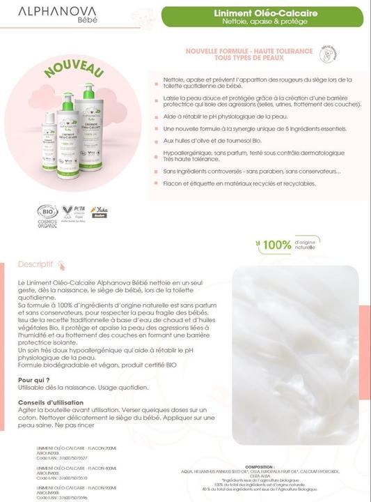 Actual product image Alphanova Organic liniment